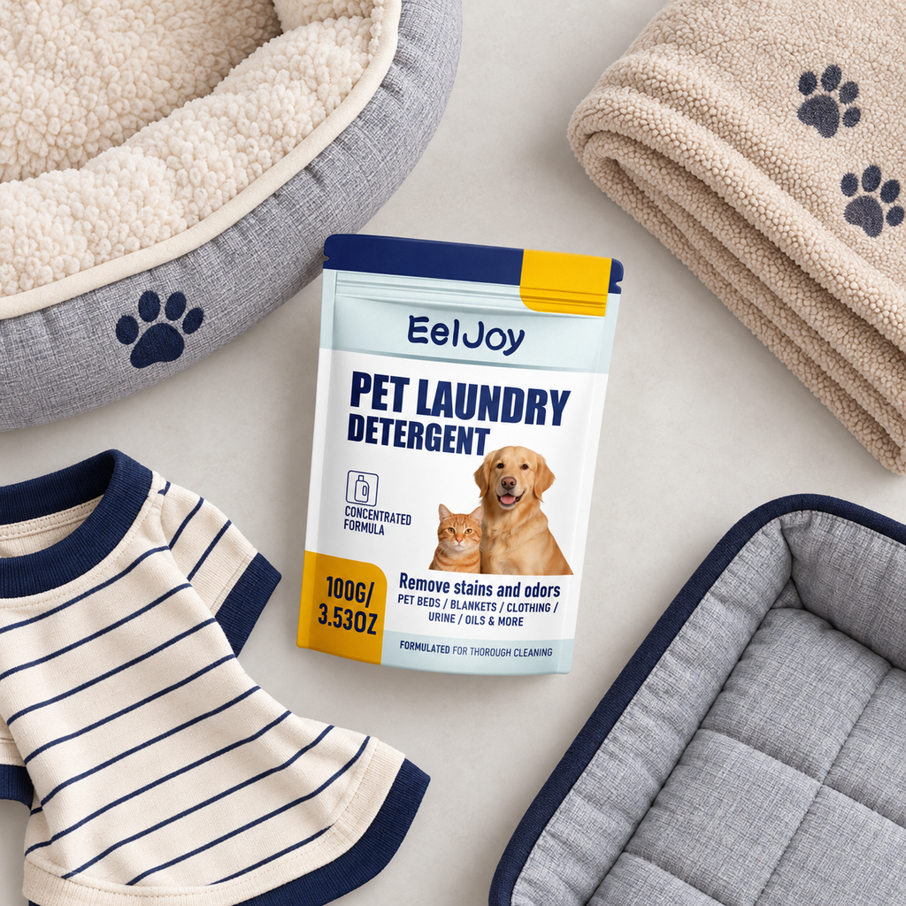 EelJoy detergent with pet bed, blanket, clothing, and washable pet textiles