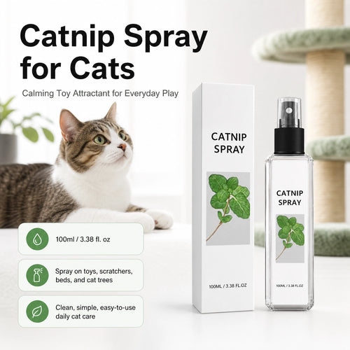 Catnip spray for cats calming toy attractant product packaging image