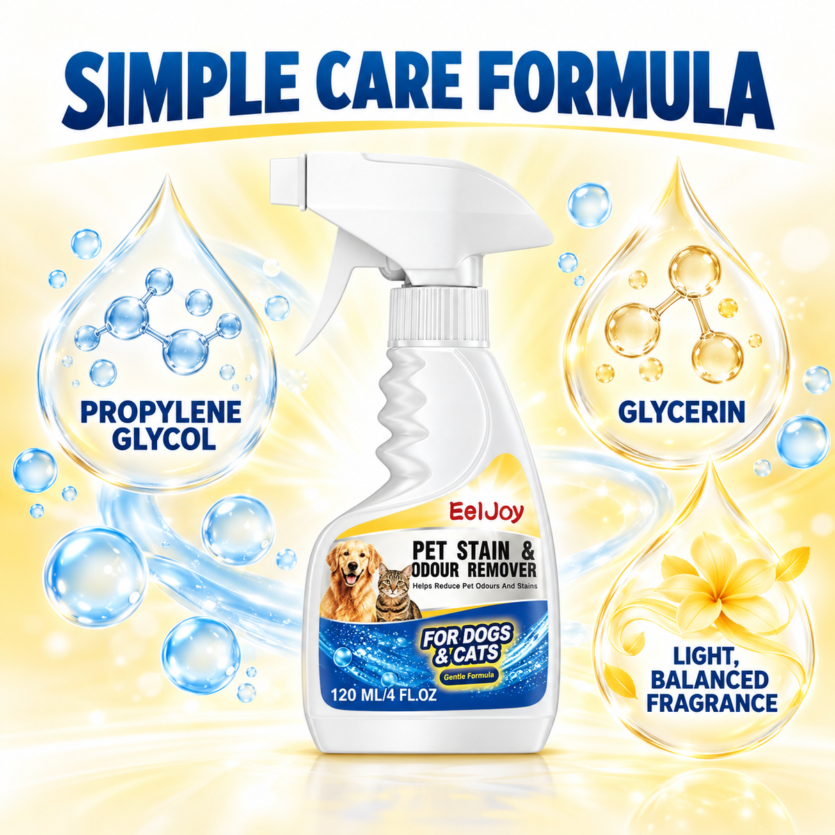 EelJoy formula with propylene glycol glycerin and light fragrance