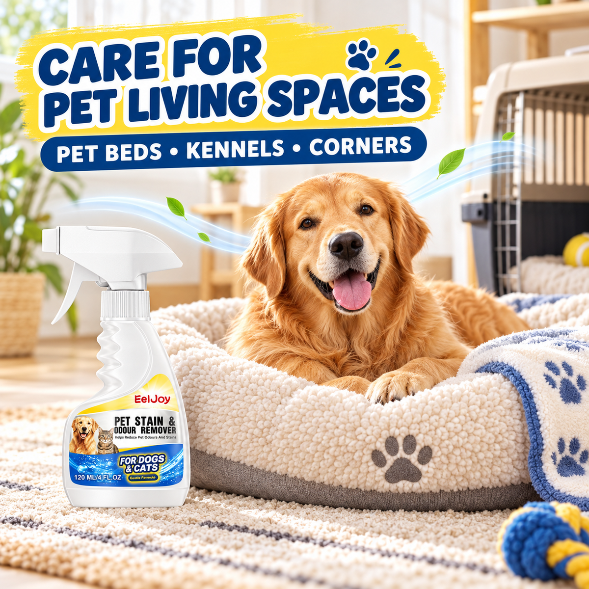 EelJoy stain and odour remover for pet beds kennels and corners