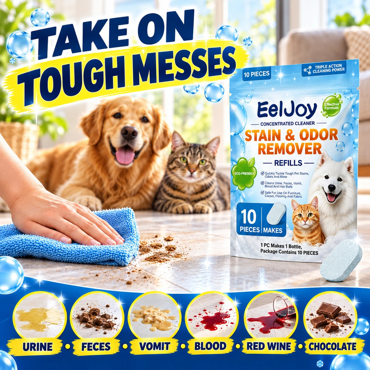 EelJoy refill cleaner for common pet messes and household surface stains