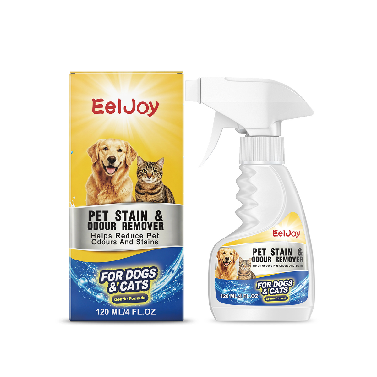 EelJoy Pet Stain & Odour Remover Spray 120 mL with retail box
