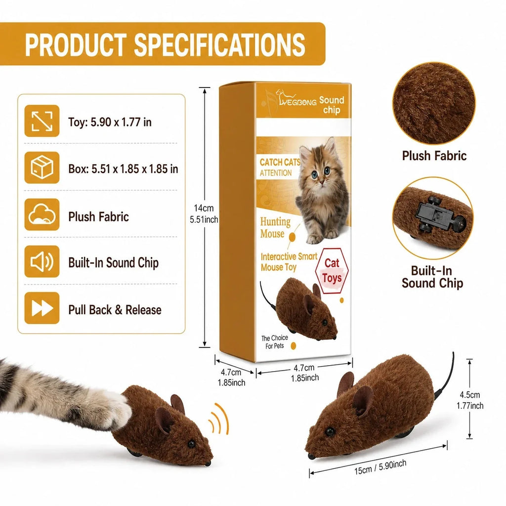 Interactive squeaky mouse toy for cats lifestyle image