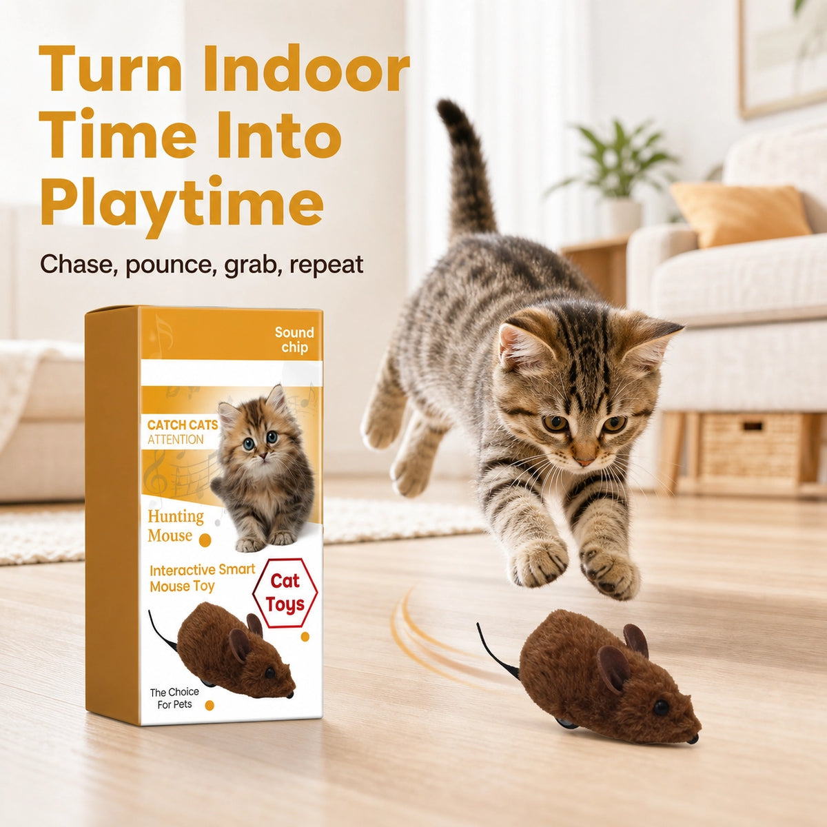 Interactive squeaky mouse toy for cats feature image