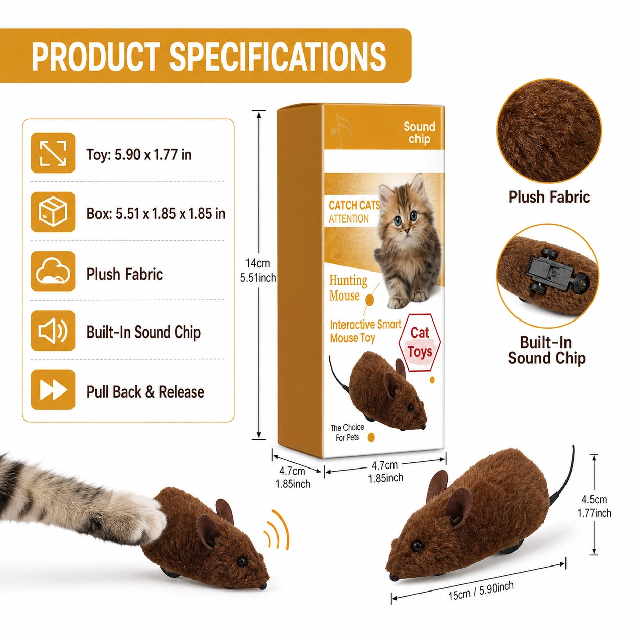 Interactive squeaky mouse toy for cats lifestyle image
