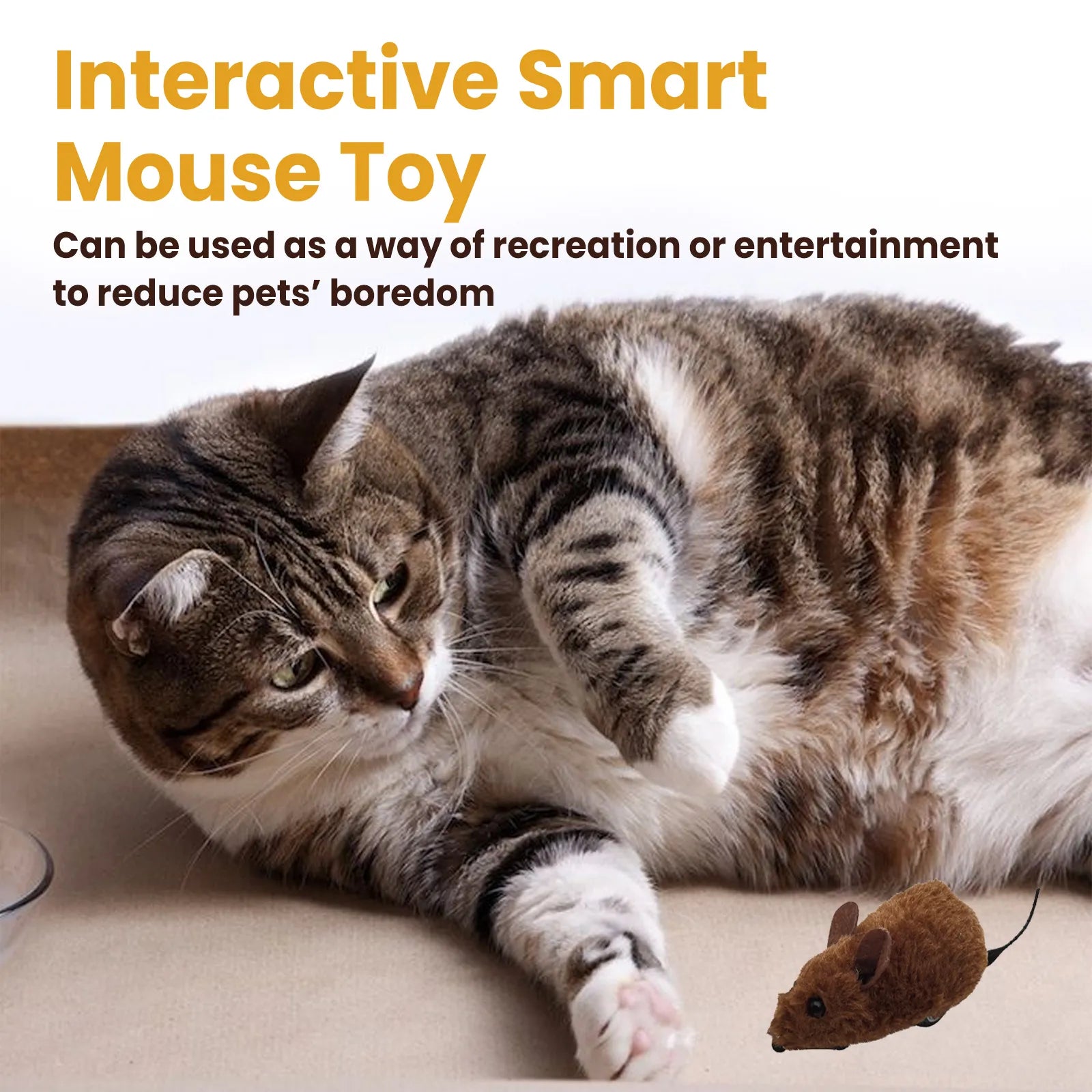 Interactive Squeaky Mouse Toy for Cats