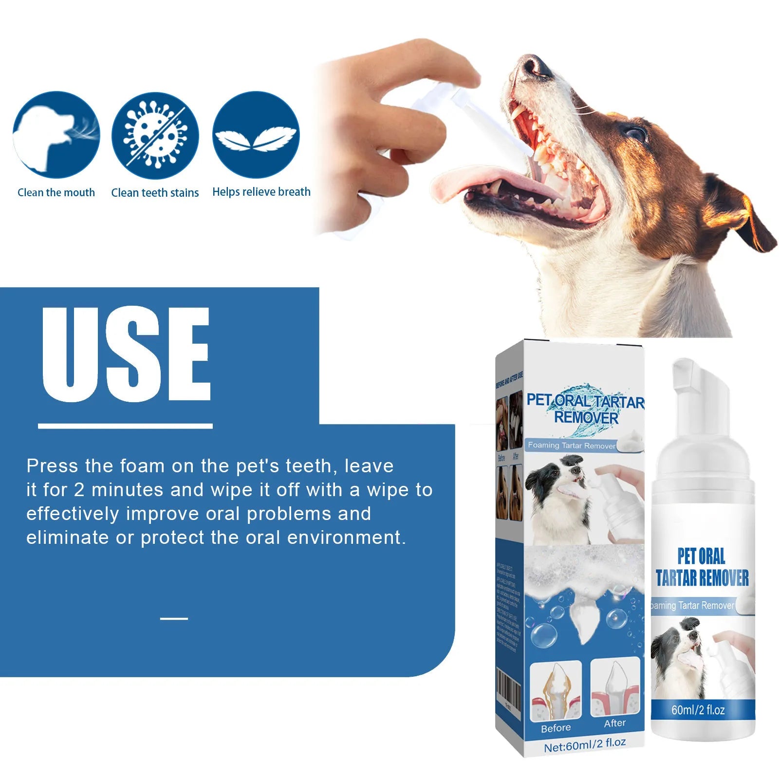 Dog & Cat Teeth Cleaning Foam for Tartar