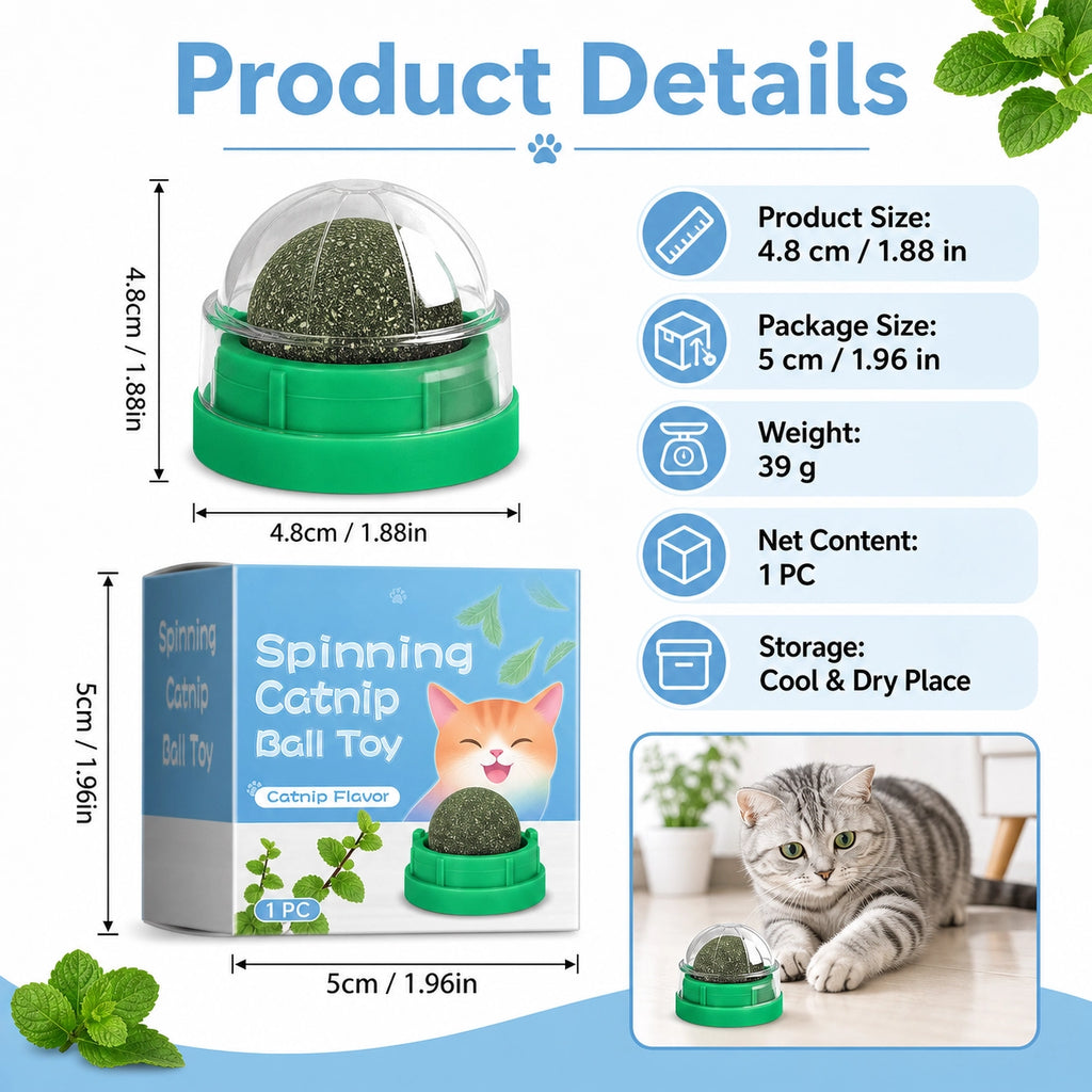 Catnip Mint Ball Toy for Cats | Interactive Cat Enrichment & Play Ball | Pet Mico