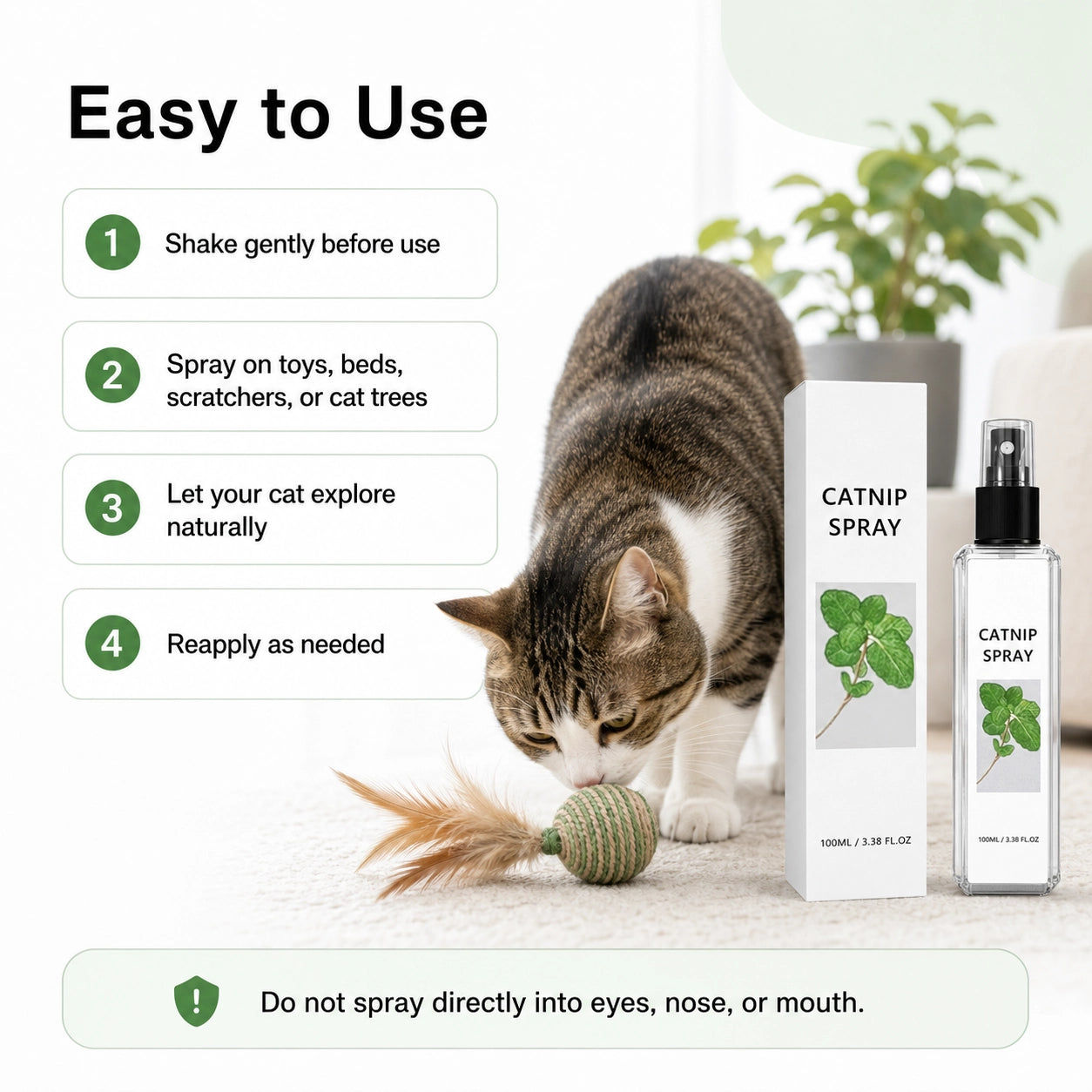 Catnip Spray for Cats | Interactive Toy Attractant & Stress Relief | Pet Mico