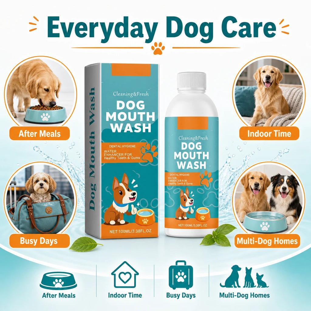 Dog Dental Water Additive – Fresh Breath & Daily Oral Care with Mint Extract