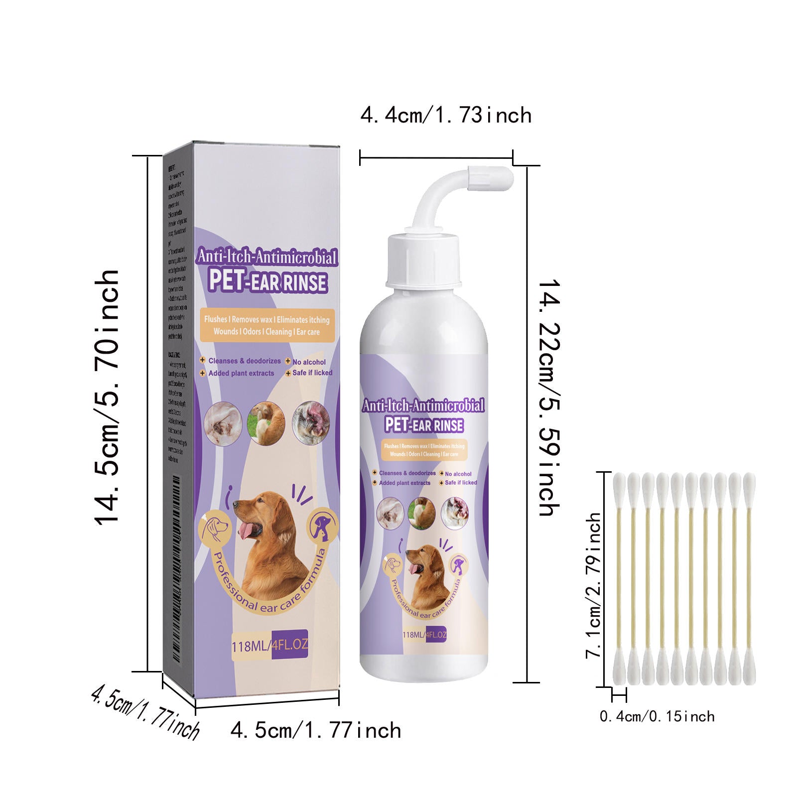 Dog & Cat Ear Cleaner Drops for Odor & Wax