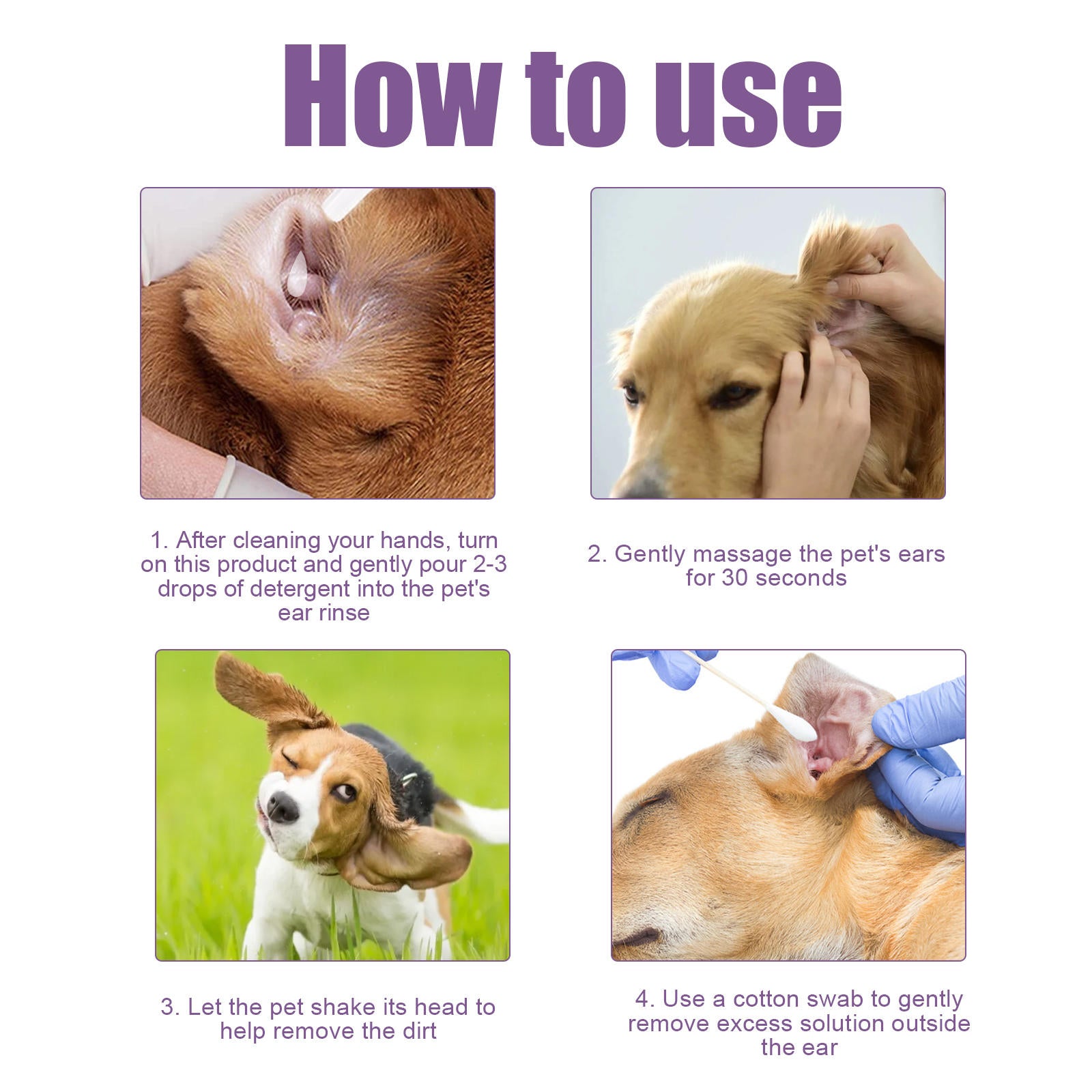 Dog & Cat Ear Cleaner Drops for Odor & Wax