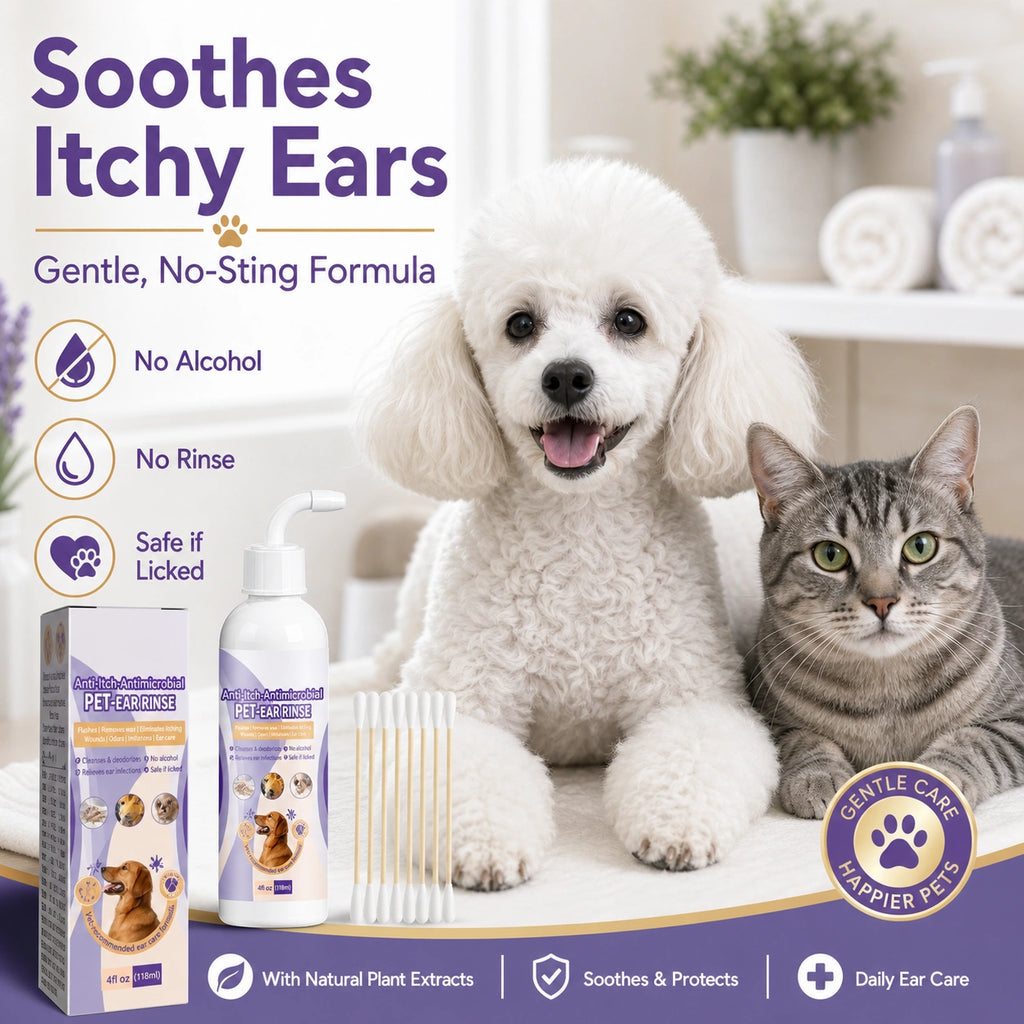 Dog and cat ear cleaner drops for odor and wax product detail image