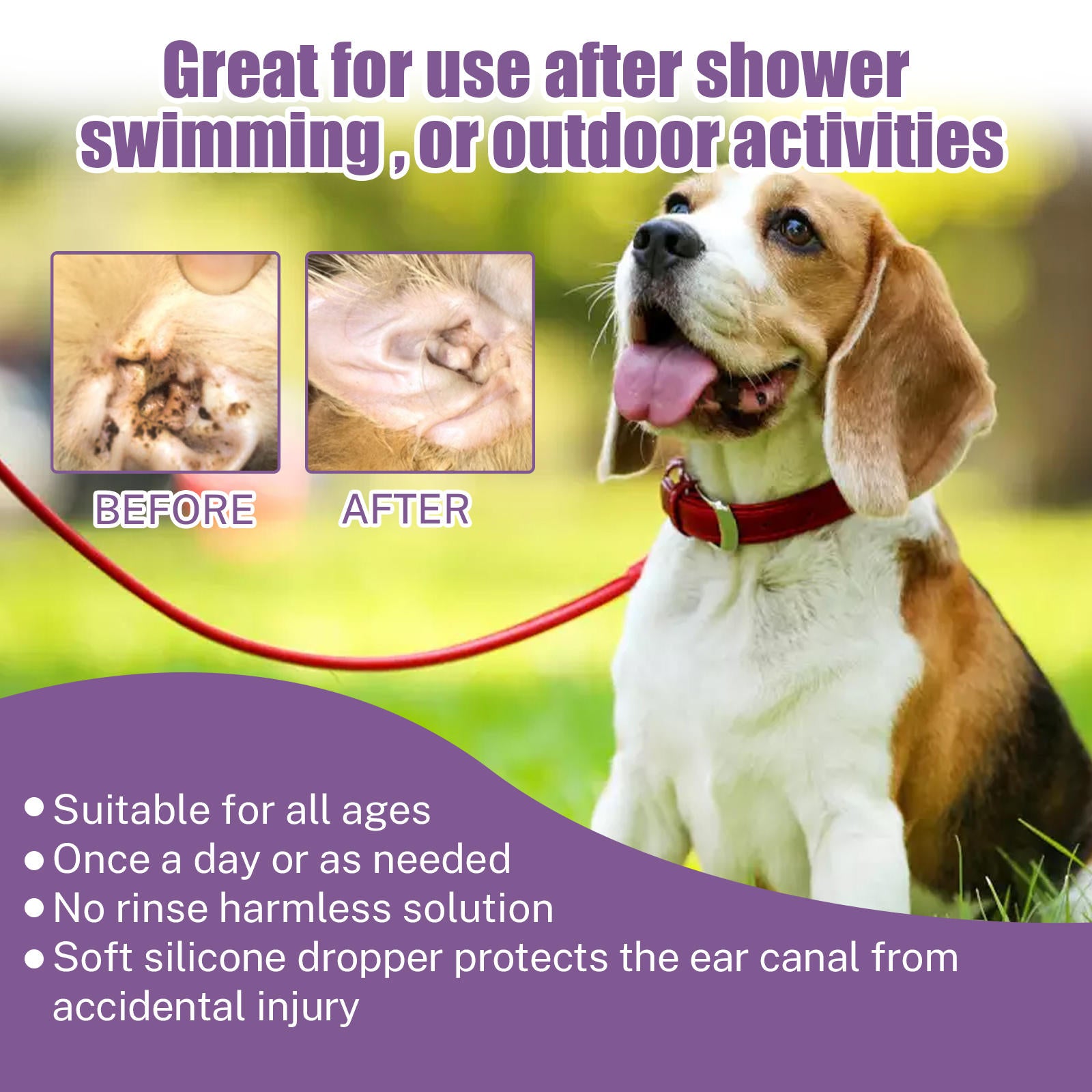 Dog & Cat Ear Cleaner Drops for Odor & Wax