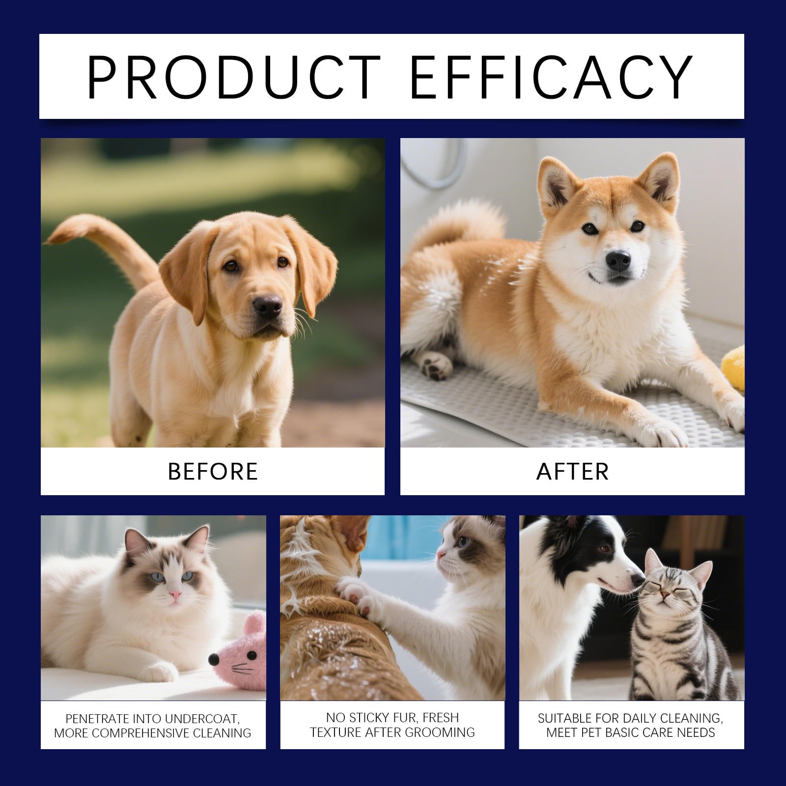 Dog & Cat Detangling Spray and Grooming Brush Set