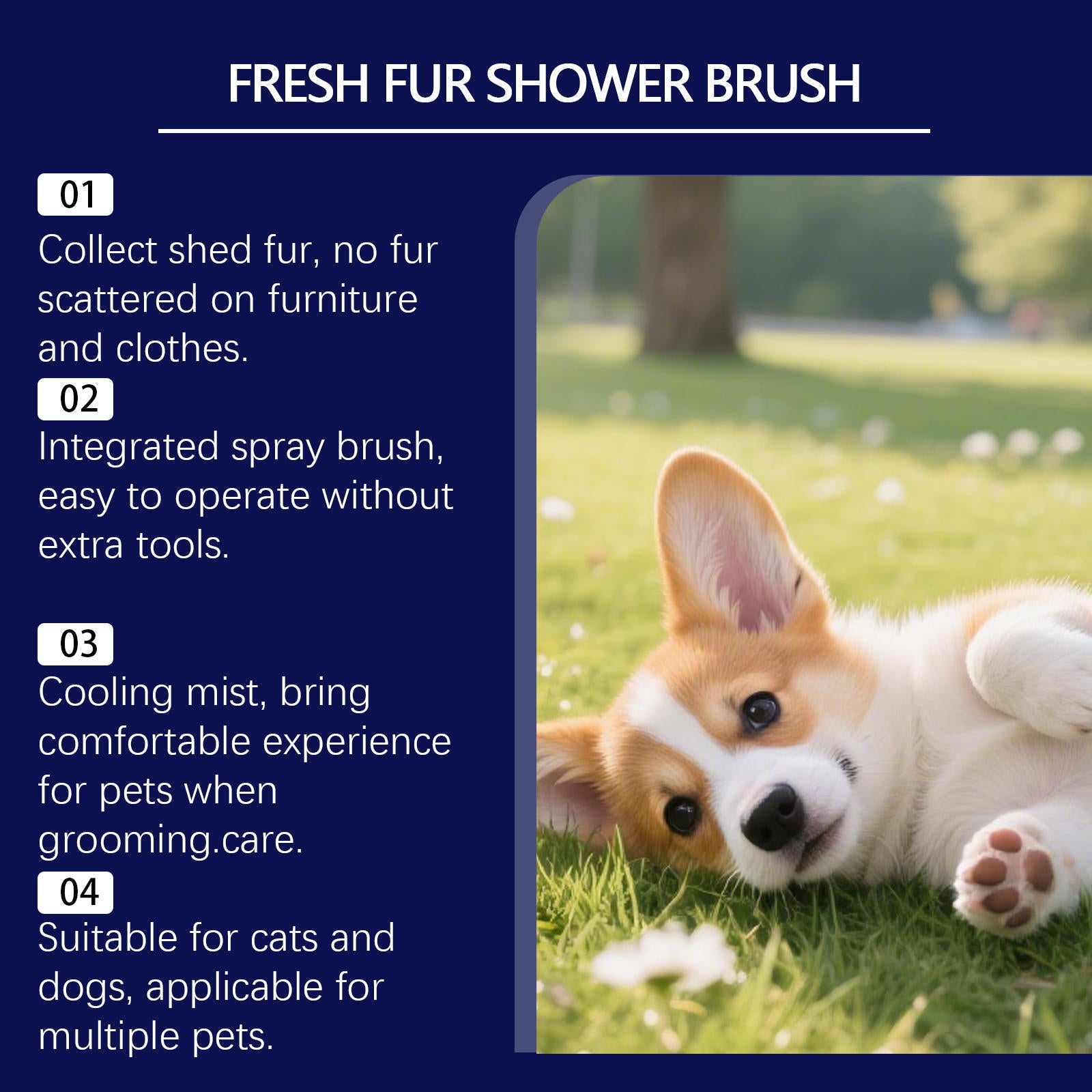 Dog & Cat Detangling Spray and Grooming Brush Set