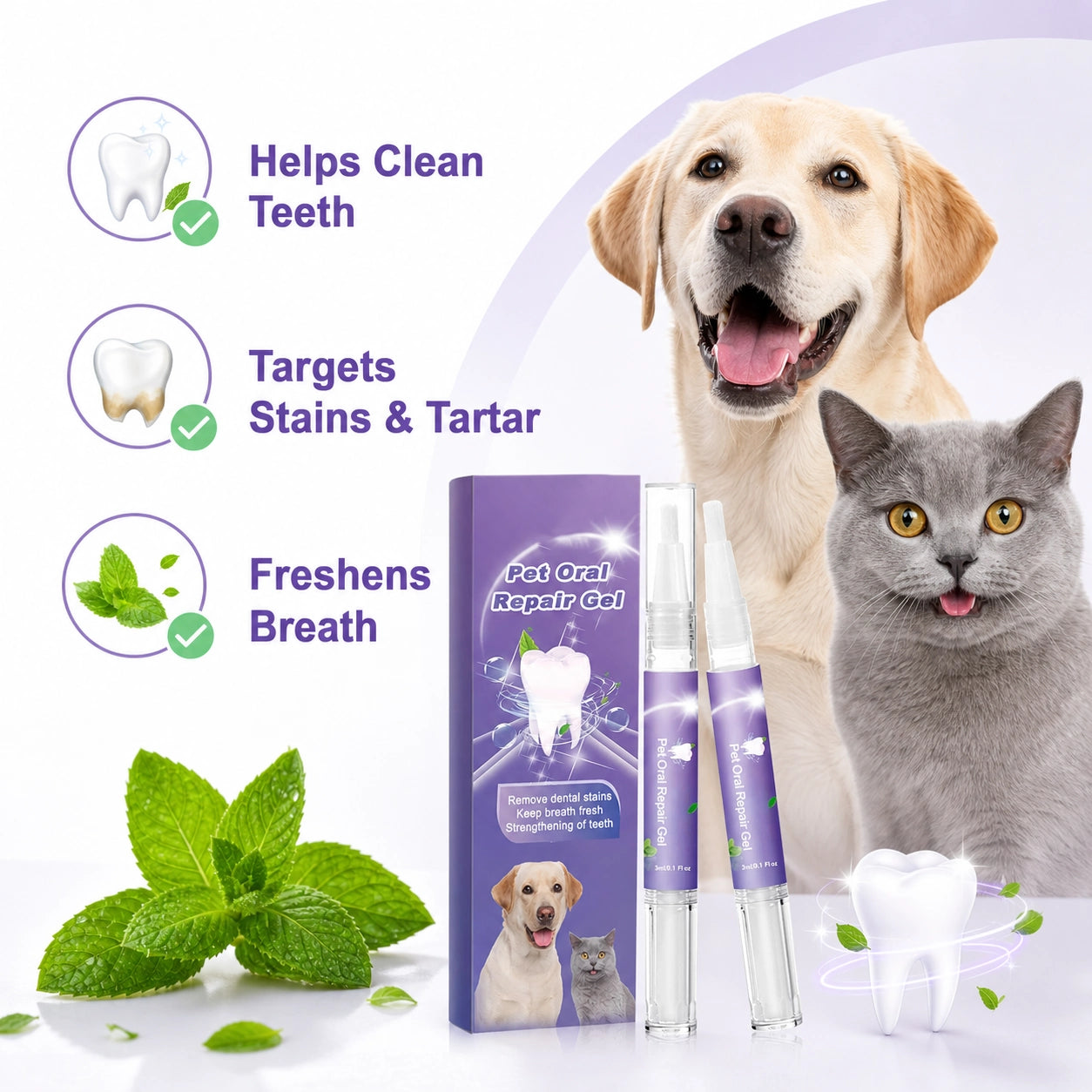 Pet dental gel for dogs and cats feature image