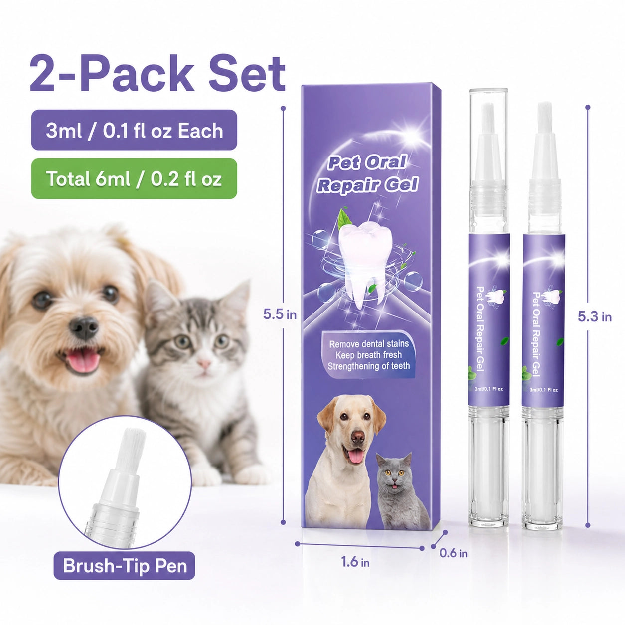 Pet dental gel for dogs and cats size image