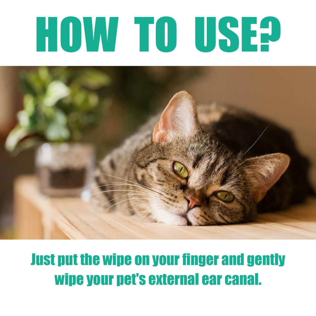 Dog & Cat Ear Cleaning Wipes for Odor & Wax
