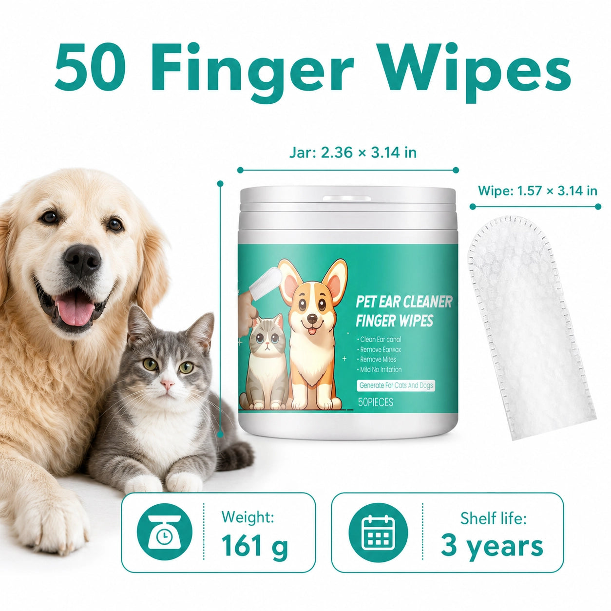 Dog and cat ear cleaning wipes for odor and wax feature image