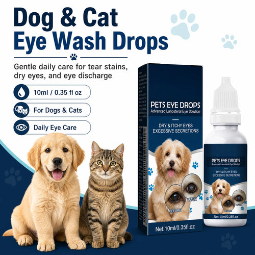 Dog and cat eye wash drops for tear stains product packaging image