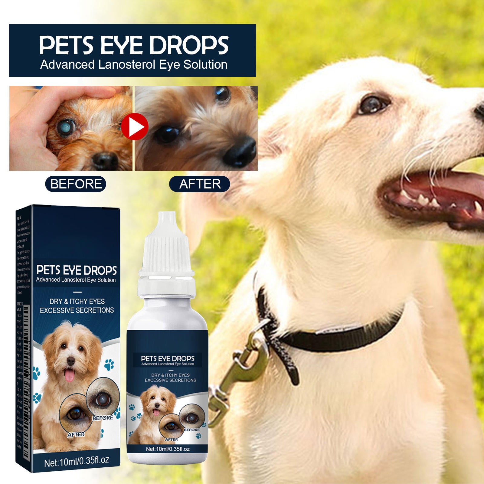 Dog & Cat Eye Wash Drops for Tear Stains