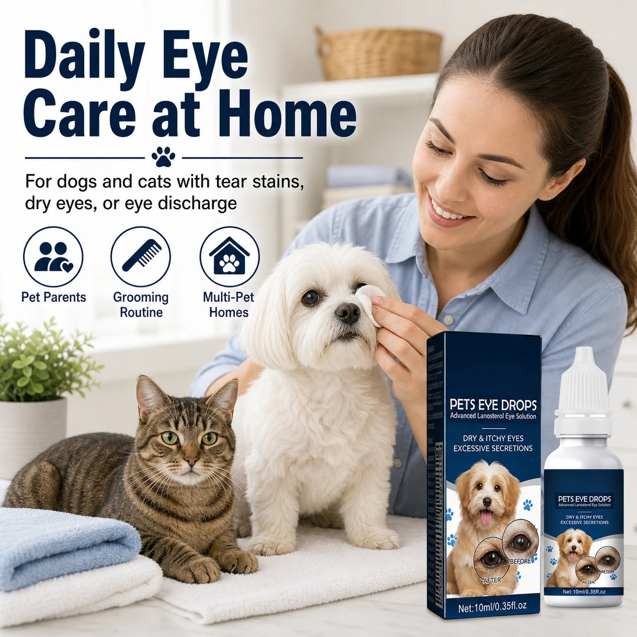 Dog and cat eye wash drops for tear stains feature image