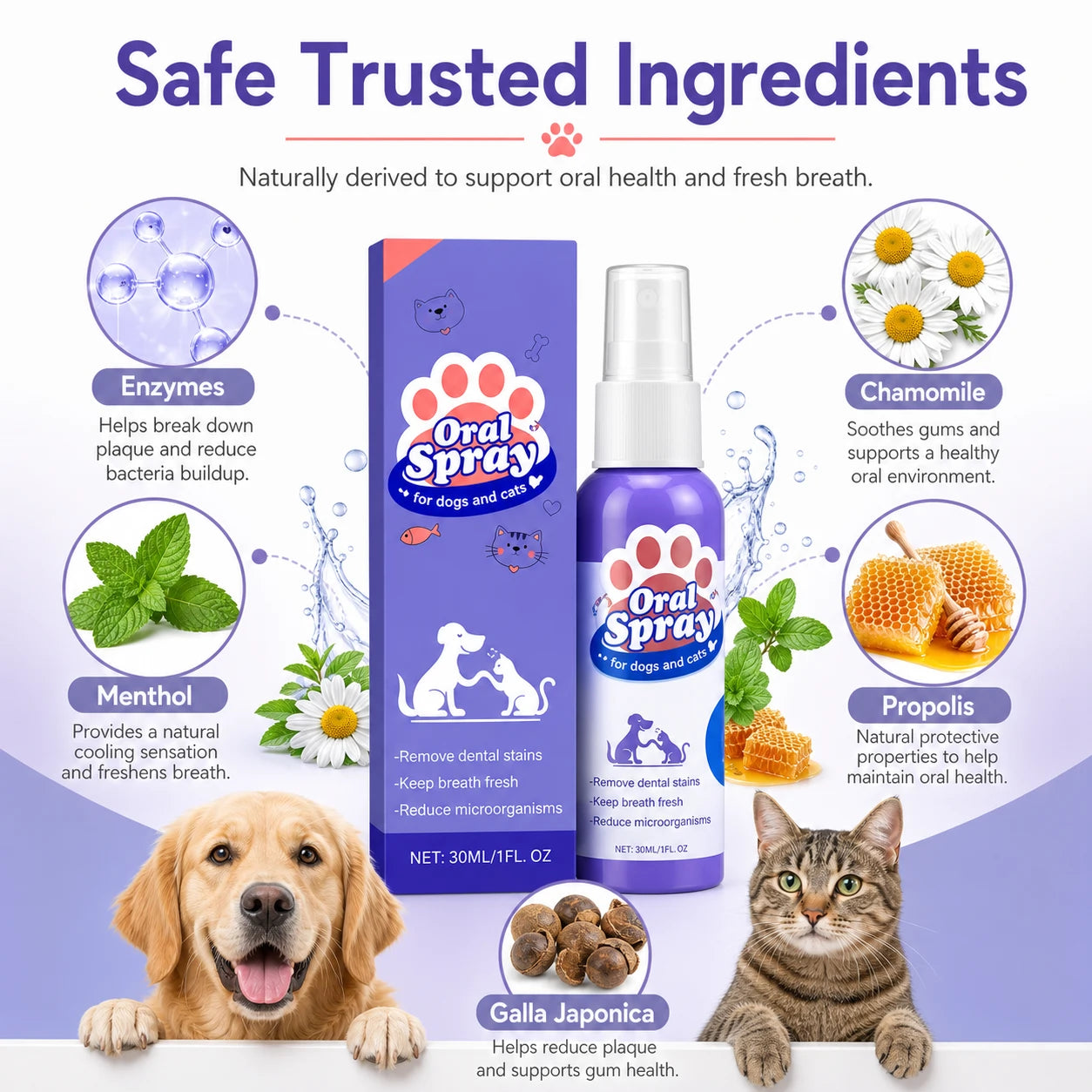Dog and cat dental spray for fresh breath product detail image