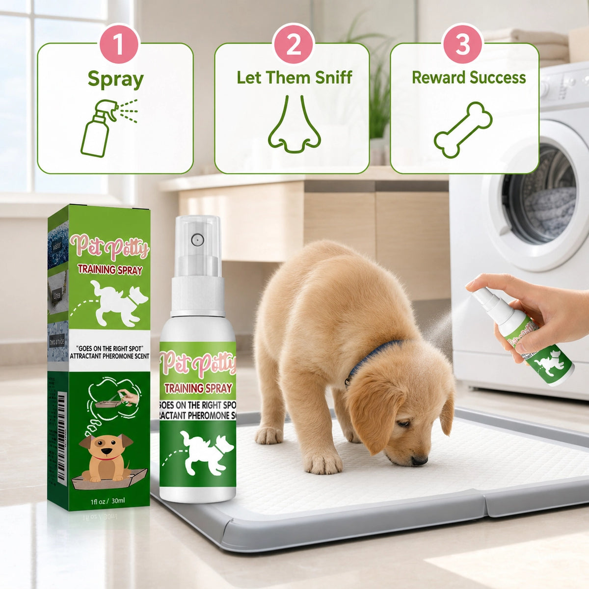 Dog potty training spray for puppies usage image
