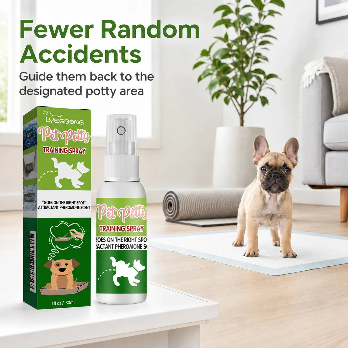 Dog potty training spray for fewer accidents
