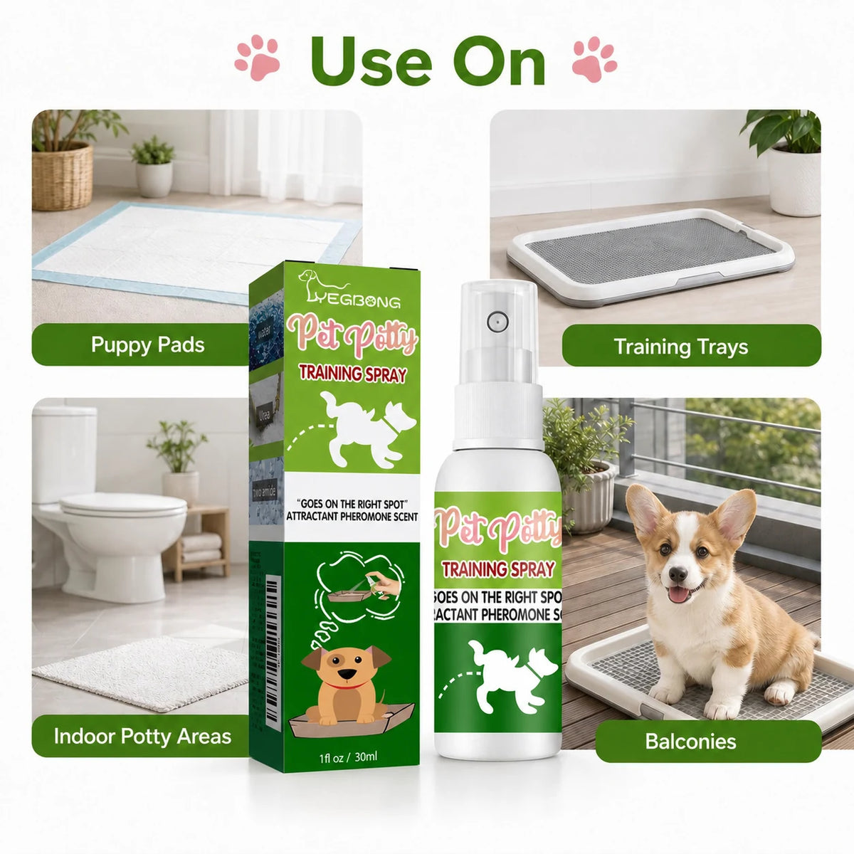Dog potty training spray use locations