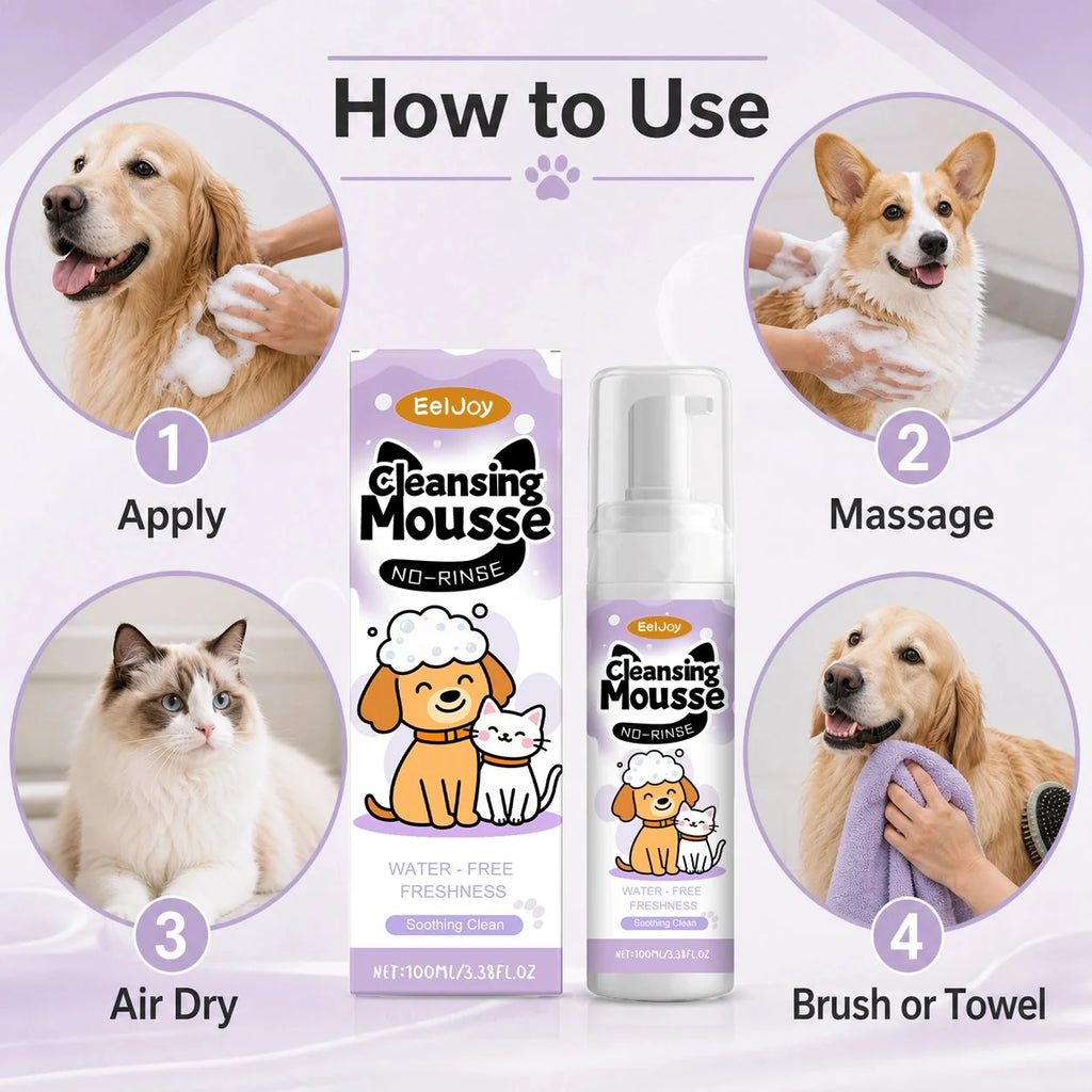 No-rinse dog and cat cleansing mousse size image
