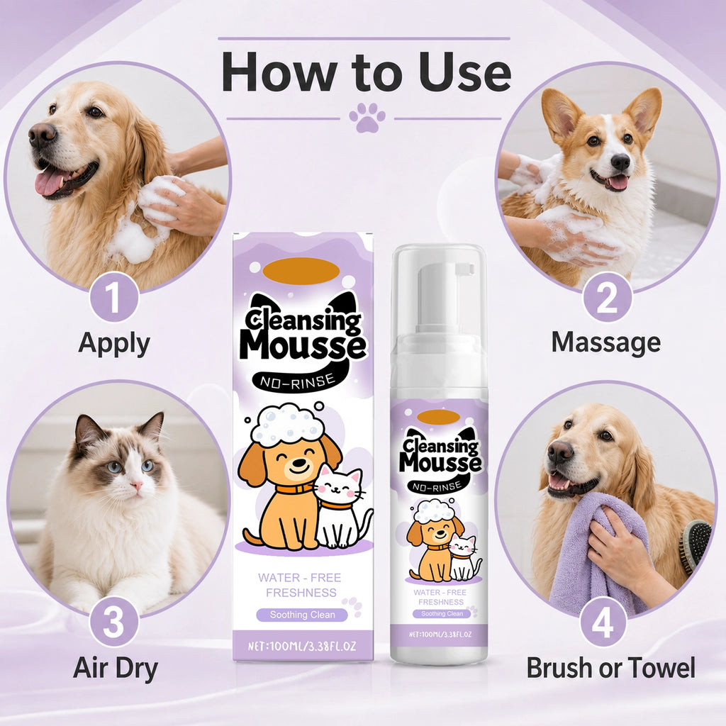 No-rinse dog and cat cleansing mousse size image