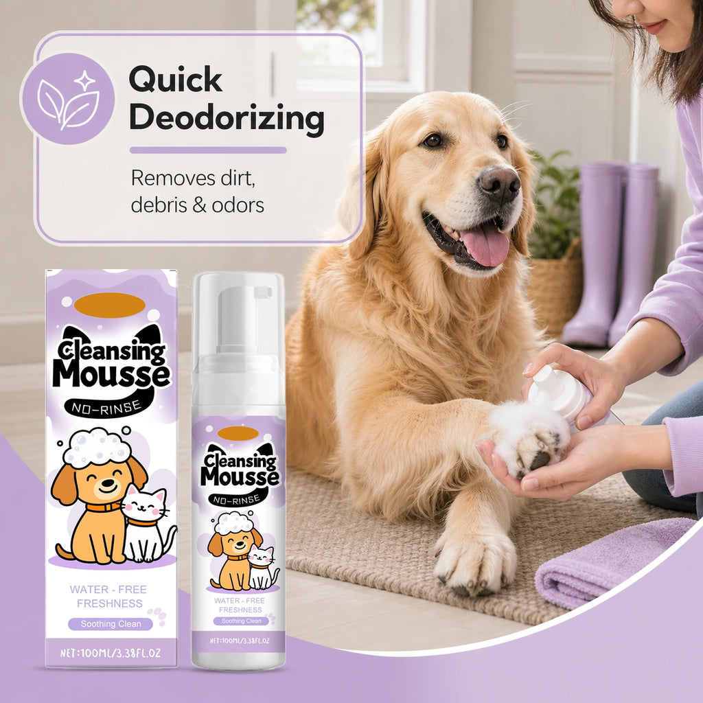 No-rinse dog and cat cleansing mousse benefit image