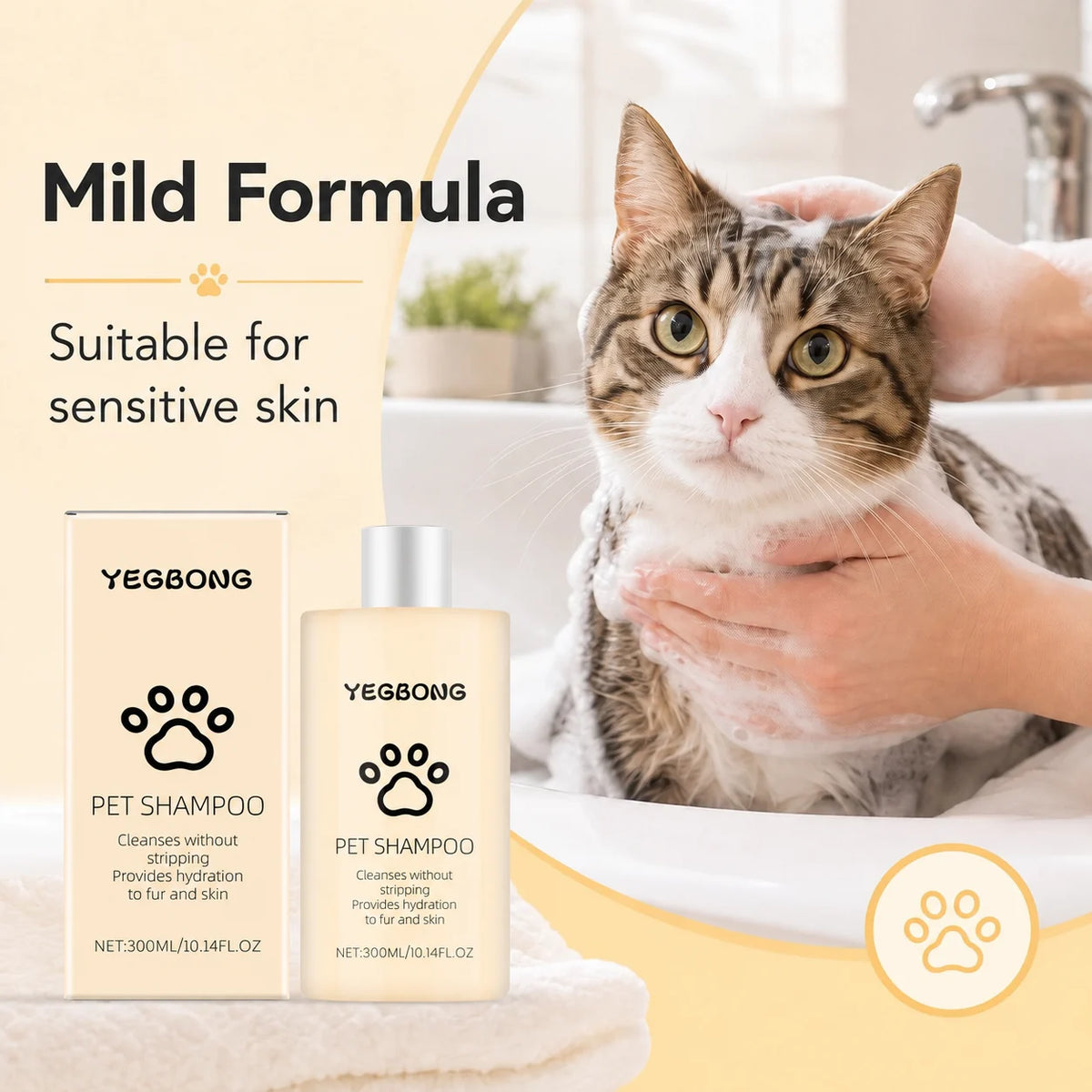 Dog and cat grooming shampoo for soft fur usage image