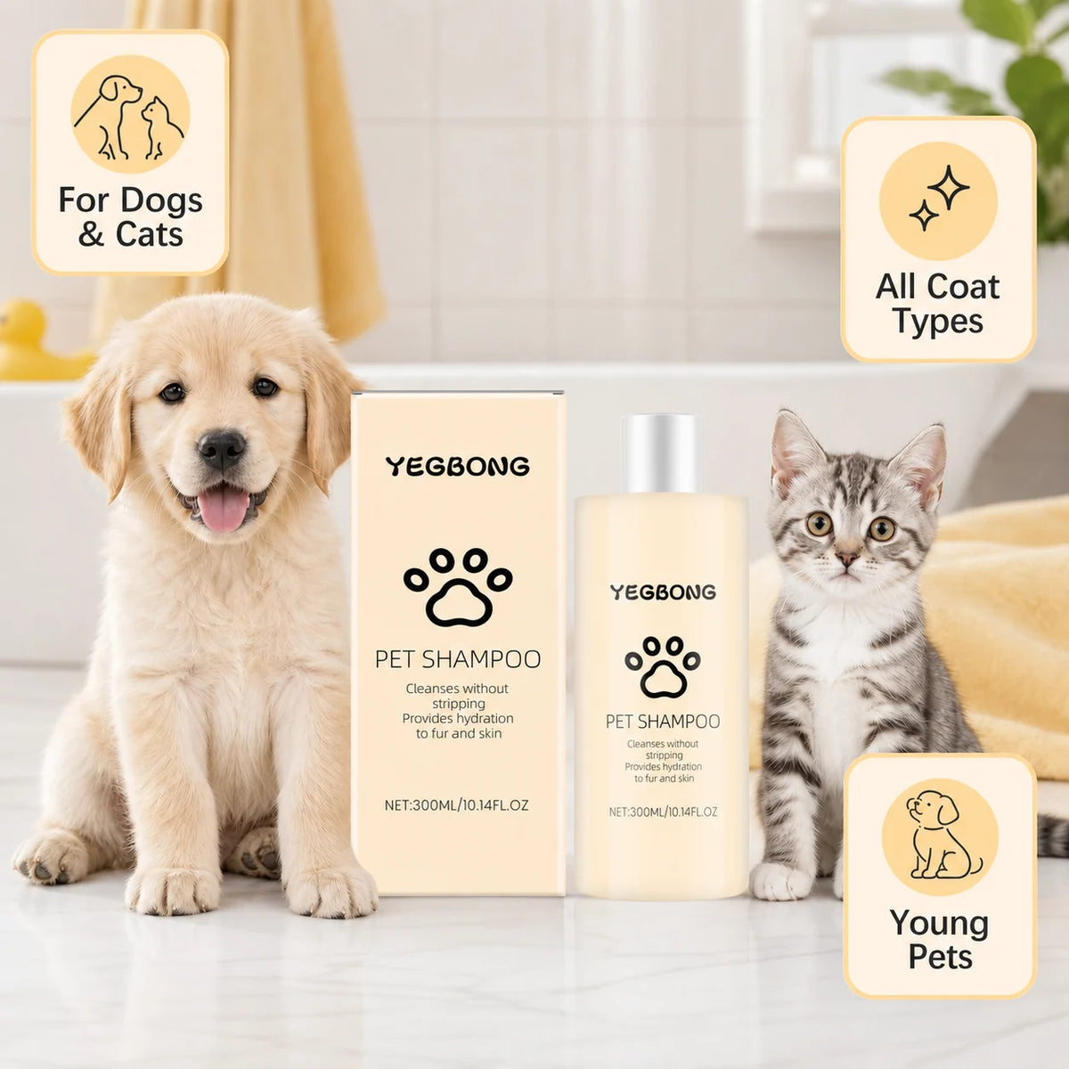 Dog and cat grooming shampoo for soft fur size image