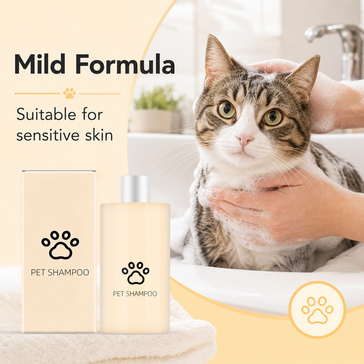 Dog and cat grooming shampoo for soft fur usage image