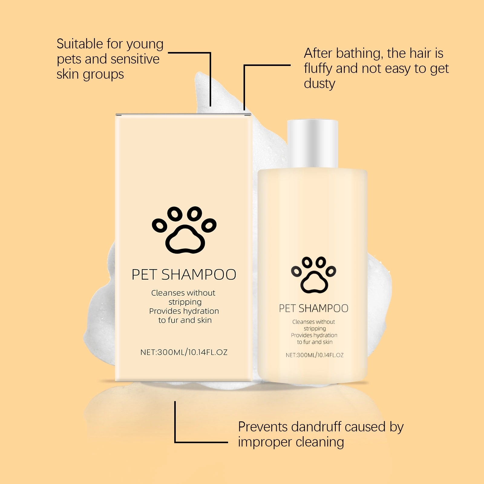 Dog & Cat Grooming Shampoo for Soft Fur