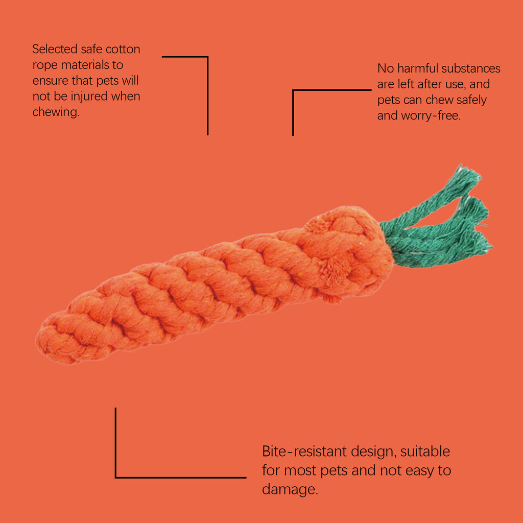 Carrot Rope Chew Toy for Puppies and Small Dogs