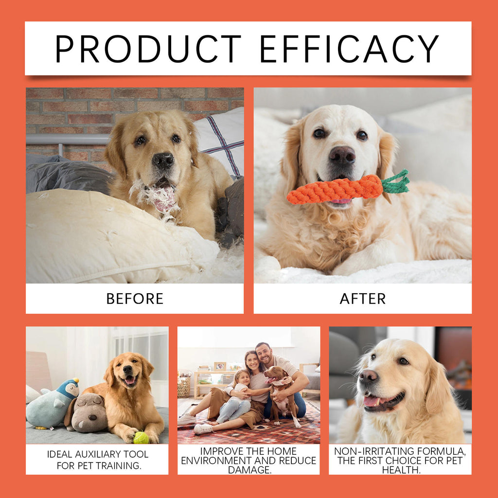 Carrot Rope Chew Toy for Puppies and Small Dogs