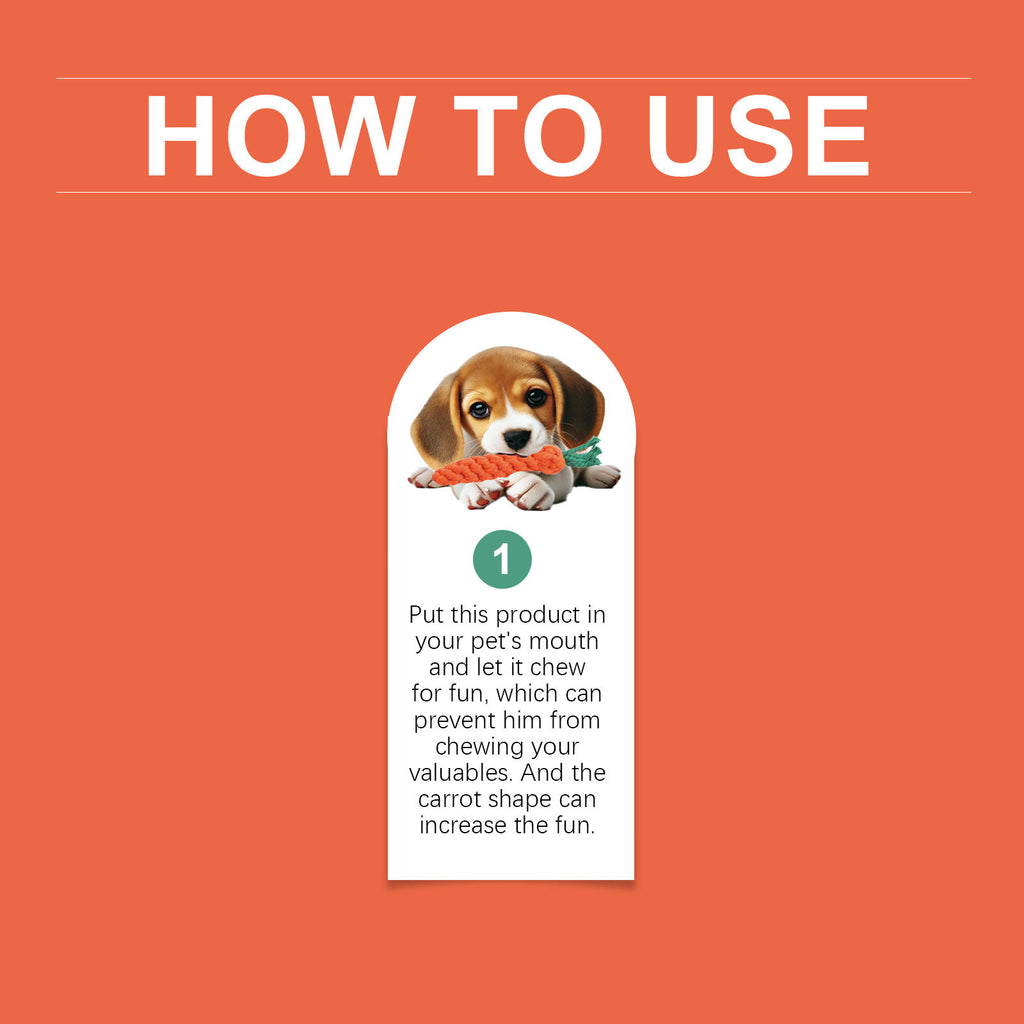 Carrot Rope Chew Toy for Puppies and Small Dogs