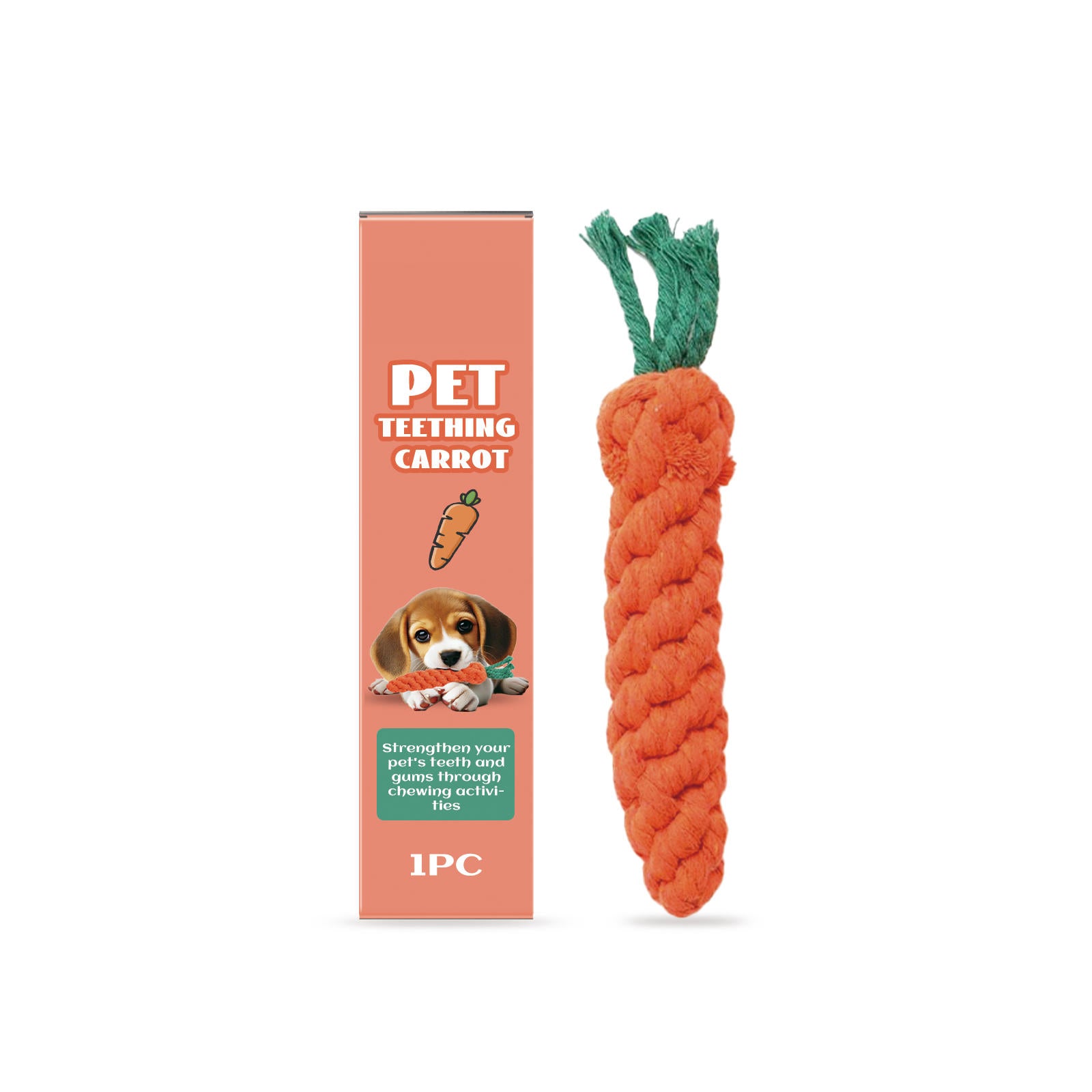 Carrot Rope Chew Toy for Puppies and Small Dogs