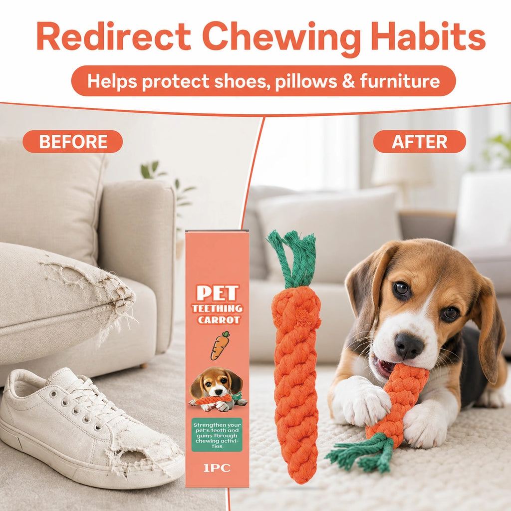 Carrot rope chew toy for puppies and small dogs additional product image