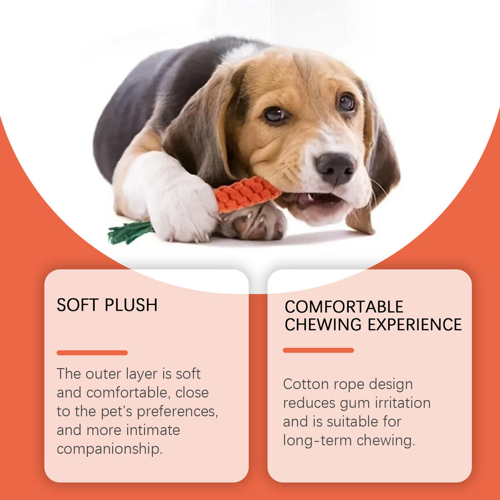 Carrot Rope Chew Toy for Puppies and Small Dogs