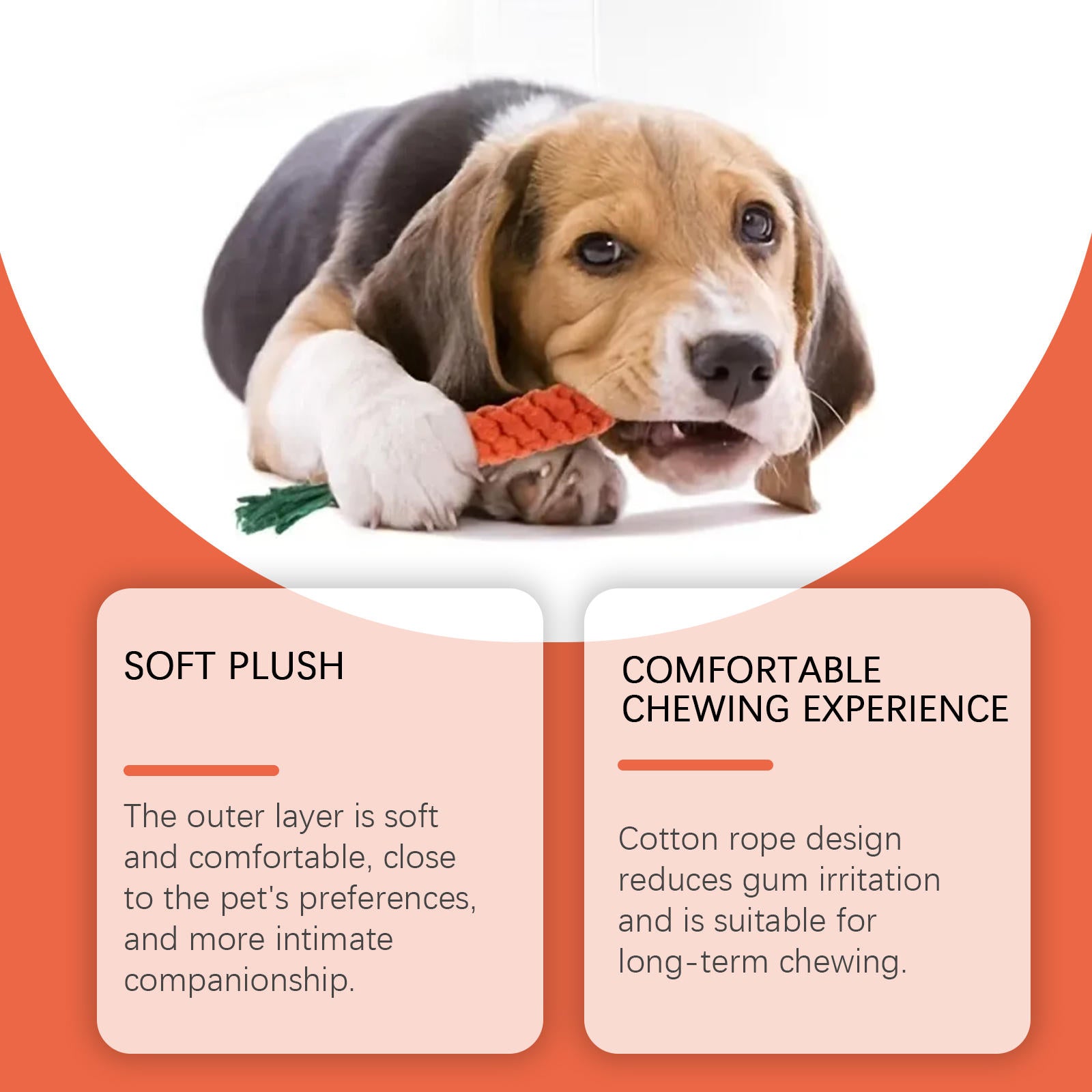 Carrot Rope Chew Toy for Puppies and Small Dogs