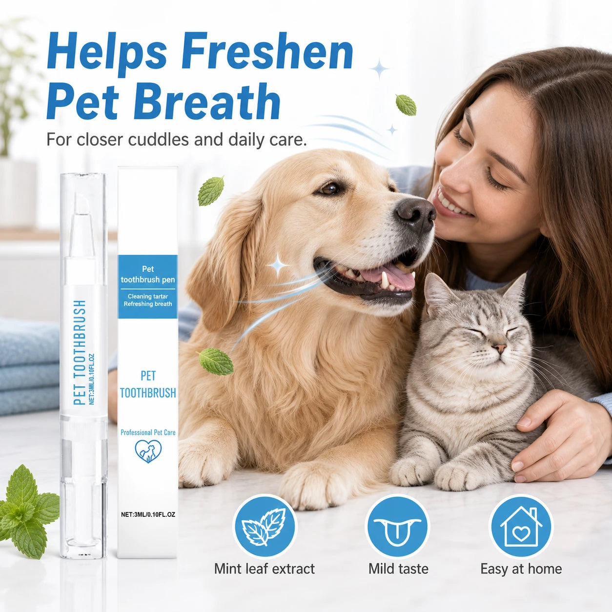 Dog and cat toothbrush pen for fresh breath product detail image