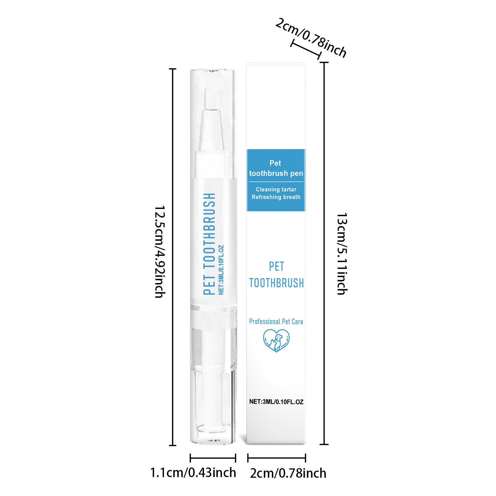 Dog & Cat Toothbrush Pen for Fresh Breath