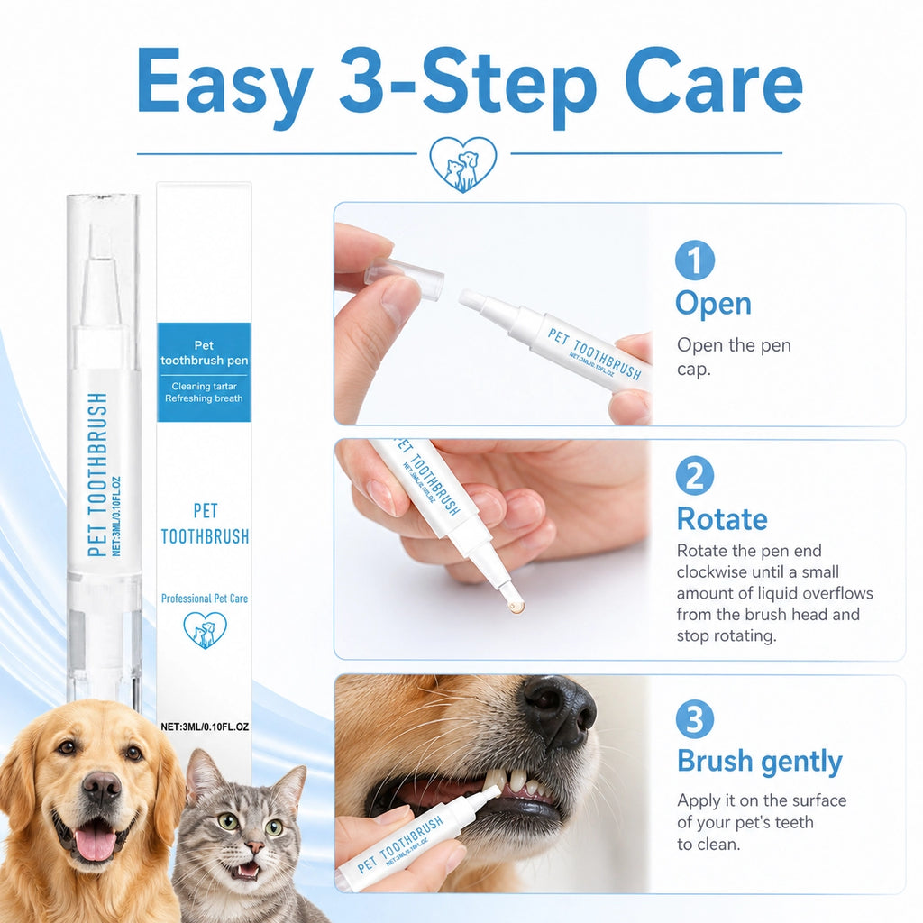 Dog and cat toothbrush pen for fresh breath feature image