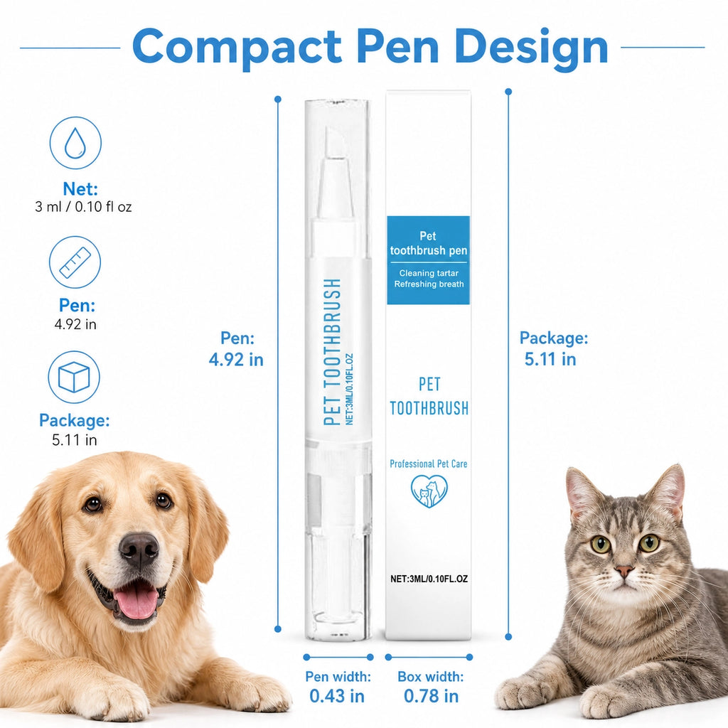 Dog and cat toothbrush pen for fresh breath usage image
