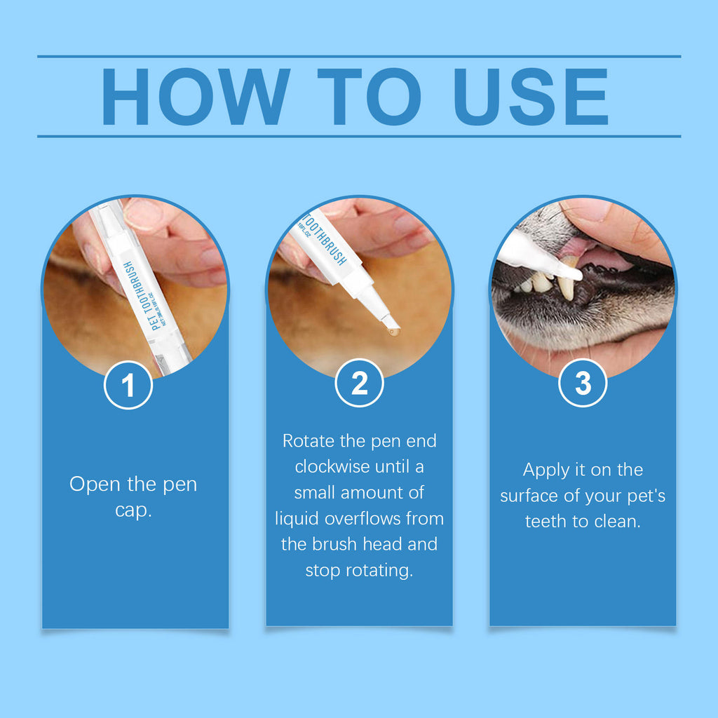 Dog & Cat Toothbrush Pen for Fresh Breath
